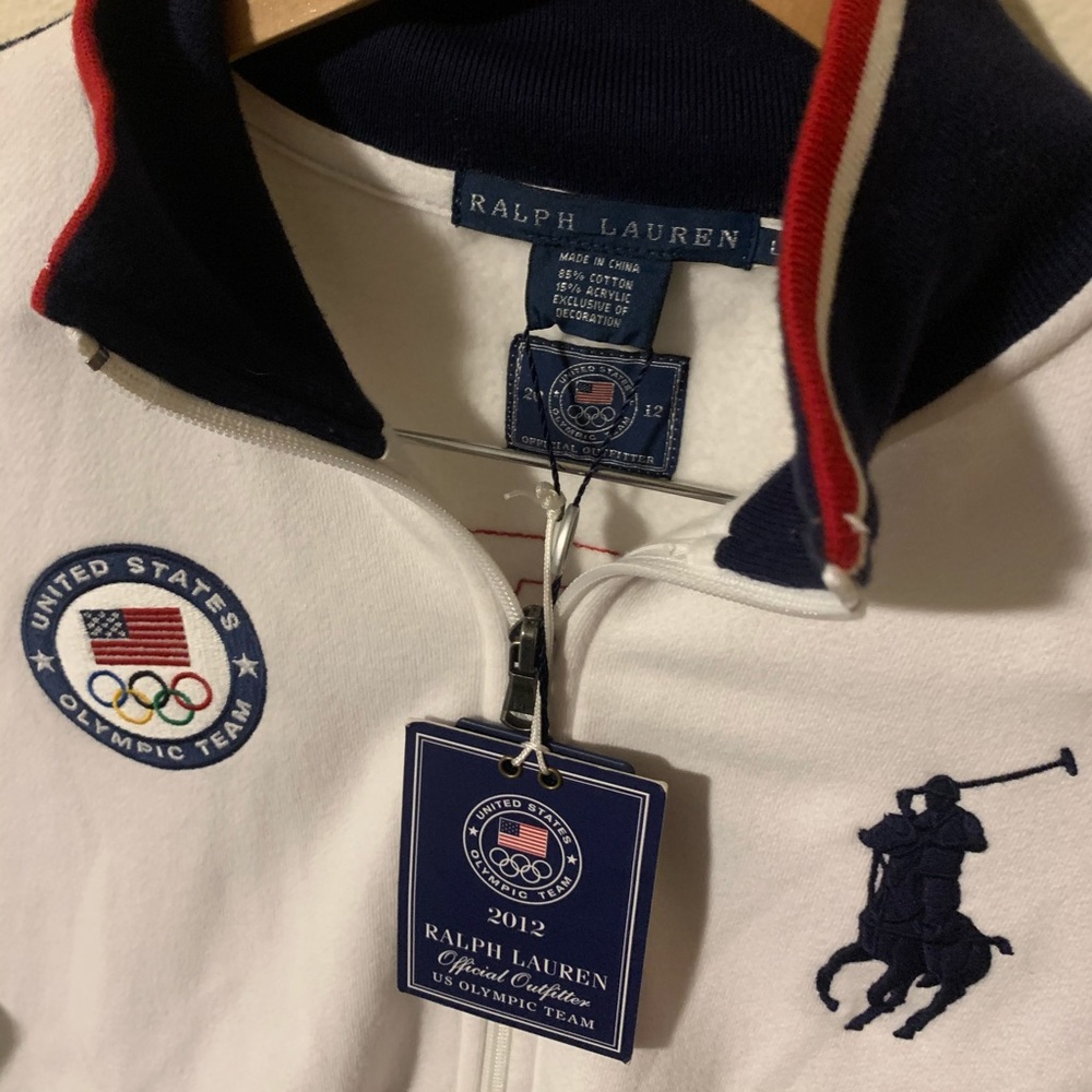 2012 OFFICIAL OLYMPIC RALPH LAUREN PIQUE ZIP UP - Picture 3 of 4